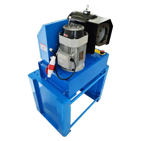 Built Tough Hydraulic Hose Crimper 220V 3 Phase 4 KW with motor and foot switch, ideal for high pressure tubing up to 2.72 inch.