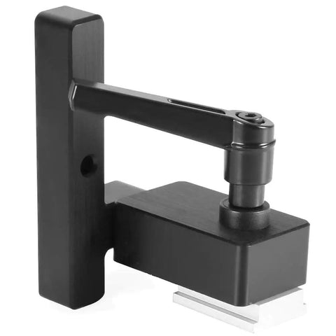 Top Rated Compact Woodworking Limiter For T Slot Miter Saw With Metal Build And Length Control Design For Consistent Cuts Like A Boss On Any Job Site, black metal design with adjustable arm.