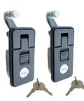 Front view: 2-pack black cabinet door compression latches with keys for RV camper trailer use