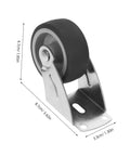 Heavy Duty Sliding Door Guide Wheel And Caster Kit With Bottom Floor Guide For Barn Doors And Gates showing gray metal and black wheel.