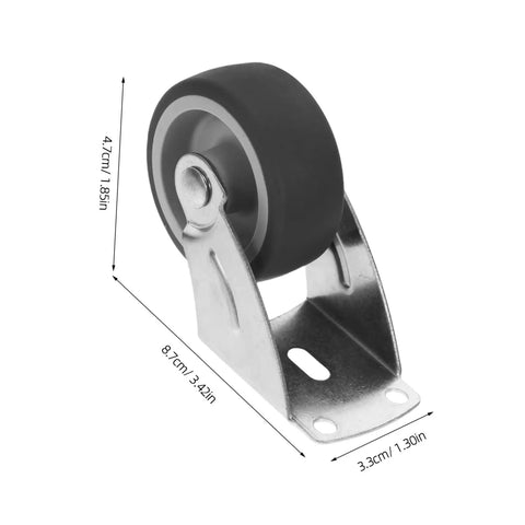Heavy Duty Sliding Door Guide Wheel And Caster Kit With Bottom Floor Guide For Barn Doors And Gates showing gray metal and black wheel.