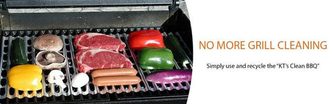 Disposable Aluminum Grill Liners Pack Of 24 Sheets With Nonstick Surface on grill with vegetables and meats