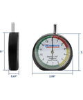 Pro Grade Dial Type Tire Tread Depth Gauge With 1/32 Inch Increments And 1/128 Inch Resolution, Maximum 14/32 Inch, Color Coded Scale