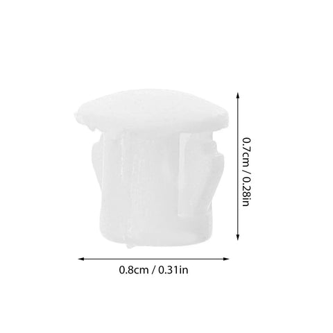 White Plastic Hole Plugs Set With Locking Screw Caps For Furniture And Office Installations Tube End Caps Hole Inserts 0.8cm x 0.7cm