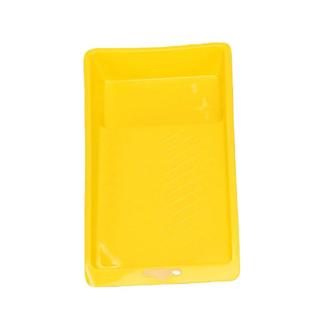 Yellow plastic tray for paint, perfect for Sweet Kick Ass DIY Painting Set Includes Two Precision Round Brushes And Two Mini Foam Rollers.