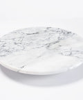 12 Inch Solid Marble Lazy Susan Turntable With Buttery Smooth Swivel Base For Zero Fuss Kitchen Countertop Organization.