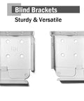 Pair Of Mini Blind Brackets For Low Profile White Window Blinds Headrail Holder Brackets Set Of 2 With 8 Screws Durable Steel Construction