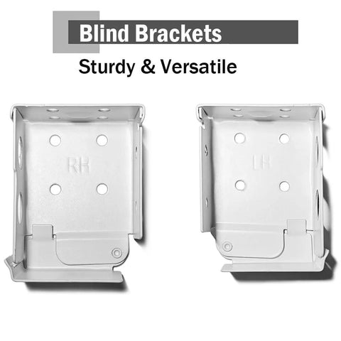 Pair Of Mini Blind Brackets For Low Profile White Window Blinds Headrail Holder Brackets Set Of 2 With 8 Screws Durable Steel Construction