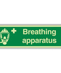Glow In The Dark Breathing Apparatus First Aid Sign For On Site Workplace Safety 600 X 200 Mm Double Glow Self Adhesive Vinyl.