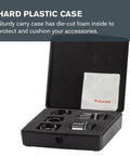 Open hard plastic case showing PowerSeeker Telescope Accessory Kit With Two One And A Quarter Inch Kellner Eyepieces, filters, and cloth