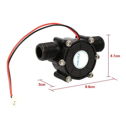 Universal Water Turbine Generator For Micro Hydro Power, Portable 5V output device, black durable plastic build, off grid