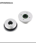 Two Pack Easy Bolt On Screw Trim Cylinder End Kit Replacement For Outboard 55-90HP Marine Grade Steel, OE Precise Fit To Stop Wobble, Leaks And Corrosion, Direct Fit, Saltwater Ready, two silver trim cylinder ends