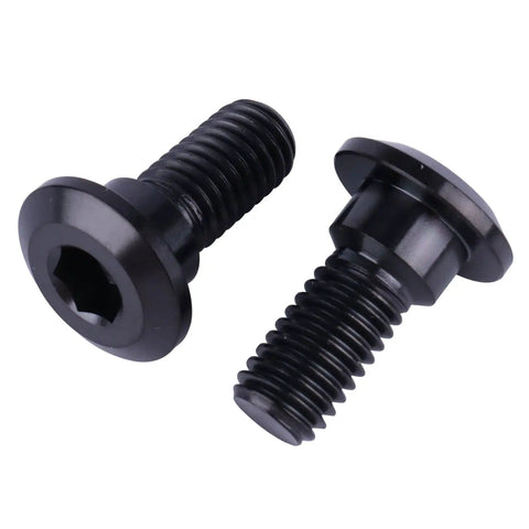 Two black M8x20mm titanium bolts for Yamaha motorcycles, part of the Six Pack M8 X 20mm Titanium Rear Brake Rotor Bolts Kit.