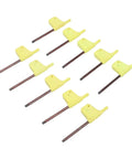 Solid 10-Piece Torx Screwdriver Set With Red Handles Featuring T5 To T20 Star Bits Perfect For Fixing Electronics Auto And Home Appliances Made Of Durable Steel That Is Built To Last And Ready For Any Heavy Lifting Job You Got. 10 yellow bit tools on white