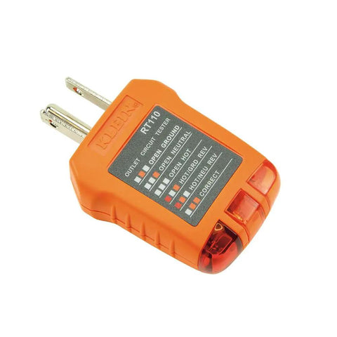 RT110 No Fuss Outlet Tester for North American Outlets, Easy Wiring Status Light Sequence to Spot Faults Fast, UL 1436 certified