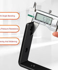 Legit Heavy Duty L Shape Shelf Brackets thickness measurement with caliper, showcasing strong pressure resistance design.