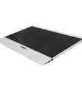 Heavy Duty Aluminum Shipping Container Forklift Ramp 60 By 63 Inch Deck designed for 12000 lb per axle loads with a grip-coated surface.