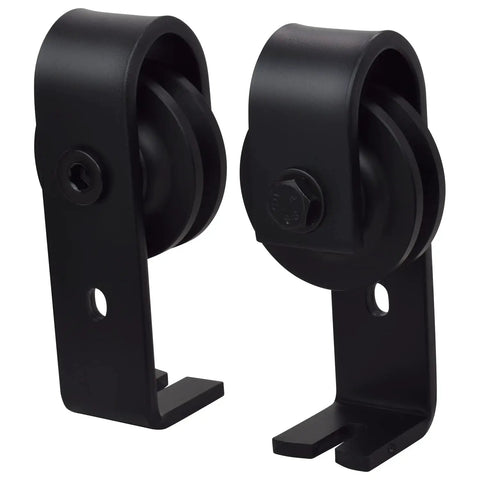 Black Bifold Sliding Barn Door Hardware Kit For DIY Install Hardware Only Beefy Full Set Includes Track Rail Rollers Brackets Floor Guide Hinges Seal And Spacers For 51 3/16 Inch Or 75 Inch Tracks