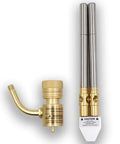 Double Head Gas Torch for MAPP Tank with two stainless steel heads, dual flame burner, 360 degree swivel and flexible flame direction.