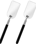 Two Pack Telescoping Welding Inspection Mirrors, 2 x 3.75 Inch Stainless Steel Rectangular Mirrors With Pivoting Heads And Grip Handles