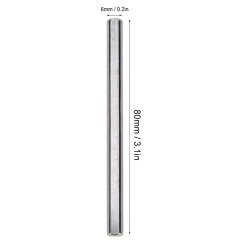 Six Piece Heavy Duty Stainless Steel D Profile Axle Rod Set Built to Last, 80mm Length and 6mm Diameter, 303/304 Grade Ground Shaft