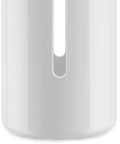 Close-up of Birillo Toilet Paper Roll Container White Designer Bath Accessory By Piero Lissoni In PMMA Plastic Minimalist Modern Bathroom Organizer