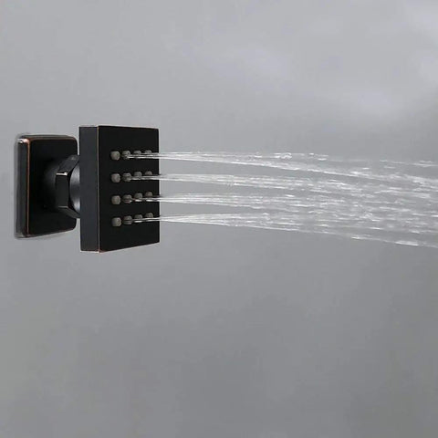 2 Inch Brass Square Massage Shower Body Sprayer Jets In Oil Rubbed Bronze Set Of 6 With Dope Adjustable Spray