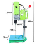 Beefy 710W Mini Drill Press with Cast Iron Base dimensions, 6-speed variable speed 0-2800RPM, 1-13mm chuck for DIY and home workshops