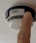 No Hassle Anti Glare Hood For Smoke Detectors on xs01 smoke detector with finger pressing test button, matte black shield