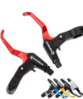 Lightweight Aluminum Alloy Mountain Bike Brake Lever Set For V Shaped Handlebars Ride Ready High Performance Gold Finish Ergonomic Grip