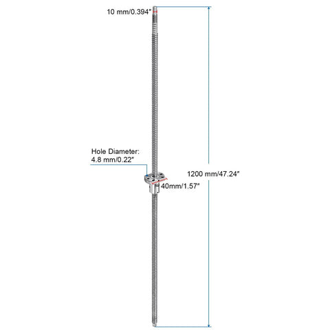 Ball Screw SFU1204 12mm Diameter 4mm Lead 1200mm Long With Ball Screw Nut Anti Backlash CNC Kit for BK BF12 Standard End Machining