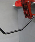 Premium Ergonomic Roller Lever Upgrade For Hornady Lock N Load AP Reloading Press showing black coated roller handle and red mechanism.