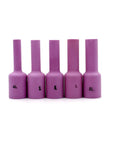 Pro Grade TIG Welding Extended Gas Lens Alumina Nozzle Gas Cups Kit for WP-17 WP-18 WP-26 Torch, five-piece pink ceramic cups