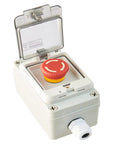 Emergency Stop Button Box With IP67 Waterproof Enclosure Durable ABS Case E Stop Switch 125x75x70 mm 10A 660V 1NC 1NO Four Terminals Heavy Duty