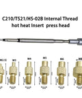 Heat Insert Nut Iron Tip Trimming Kit Internal Thread Soldering Iron Tip For TS21 C210 HS02B with various size inserts