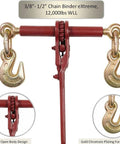 Four Pack Heavy Duty Ratchet Load Binder With Grab Hooks For Flatbed Truck Hauling 12,000 Lbs Working Load Limit