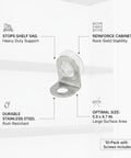 Heavy Duty Stainless Steel L Brackets For Cabinets And Shelves, 5.9 x 4.7 in., rust-resistant shelf support.