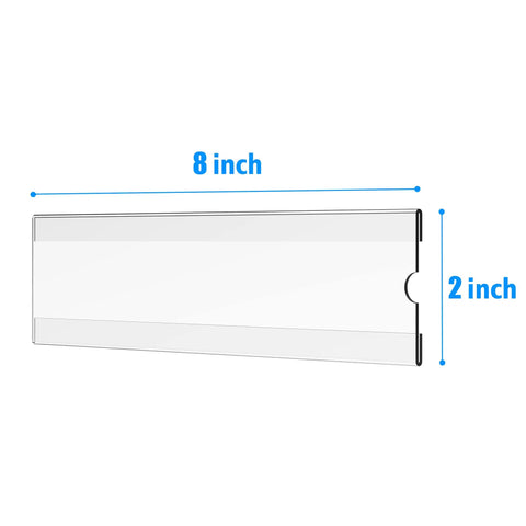 12 Pack 2x8 Inch Clear Acrylic Desk Nameplate Holders, Double Sided Wall Mount Name Tag Displays For Office Desk, Classroom, And Door