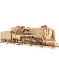 3D Wooden Steam Train Building Set For Adults With Wind Up Mechanical System And Track Rubber Band Powered Locomotive Kit