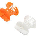 VINGVO 2 Pack Bathtub Drain Hair Catcher for Bathroom, 1.5 to 2 Inch Drains in orange and white plastic, designed for easy hair removal.