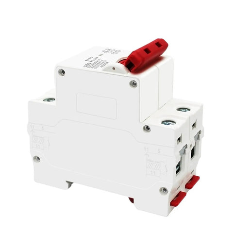 Badass Din Rail Circuit Breaker Featuring Killer Solar Panel Overload Protection Switch for RV Campers and Homes With Beefy Automatic Air Switch Up to 63 Amps 500V Rating, white, two-pole design