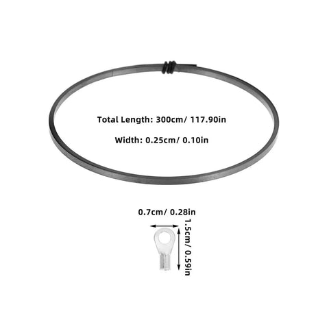 Premium Nichrome Heating Element For Heat Sealing Machines Silver Replacement Strip, 300cm long, 0.25cm wide for effective heat sealing.