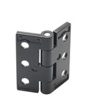 JL715 adjustable torque position control hidden stay hinge, side view, black metal, 1 piece