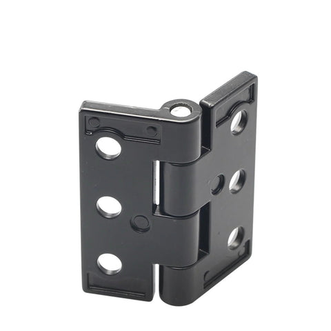 JL715 adjustable torque position control hidden stay hinge, side view, black metal, 1 piece