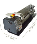 Lgxenzhuo 8 Inch Precision Metal Lathe For Benchtop Use With Brushless Motor And Adjustable Speeds Up To Twenty Two Fifty Rpm side view showing dimensions.