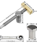 Bench Dog Clamp 3/4 Inch Dog Hole Clamp With Stainless Steel Bench Dogs for Woodworking on MFT Tables dimensions shown