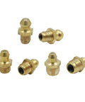 Brass grease fittings kit showing M6 M8 M10 thread straight hex head nipples for car, high temperature resistant, leak-free.