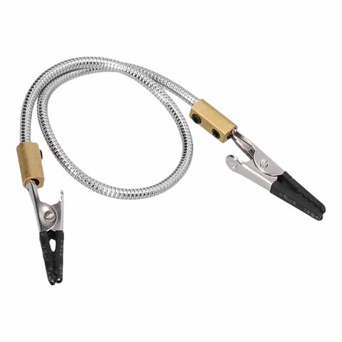 Coiled alloy steel arm of Pro Grade Alloy Steel Welding Third Hand Tool with Two Adjustable High Temperature Clips for Electronics Repair