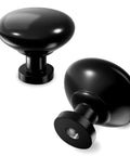 10 Pack Matte Black Cabinet Knobs And Solid Zinc Drawer Pulls For Kitchen Cabinets Badass Bathroom Furniture Handles. Round matte black knobs.