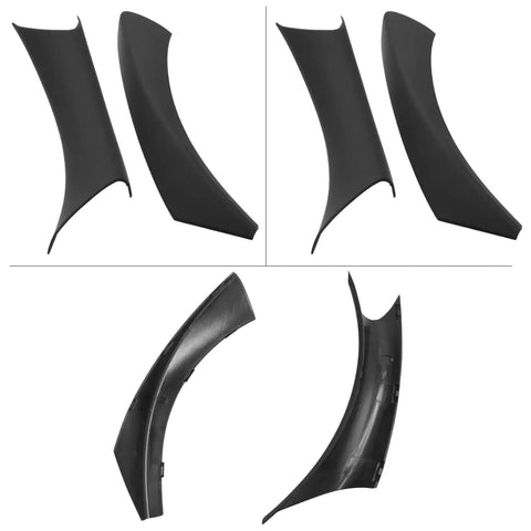 Door Handle Cover Set 6 Piece For BMW 3 Series E90 E91 E92 E93 2006 To 2011 Left And Right Inner Door Handles Black Snap On OEM Fit